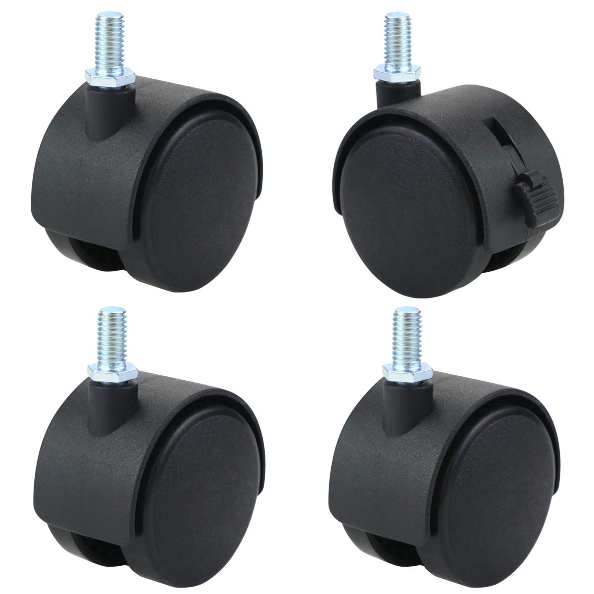 Kuqqi 4 Pack 2 Inch Plastic Casters, Furniture Casters, Nylon Furniture