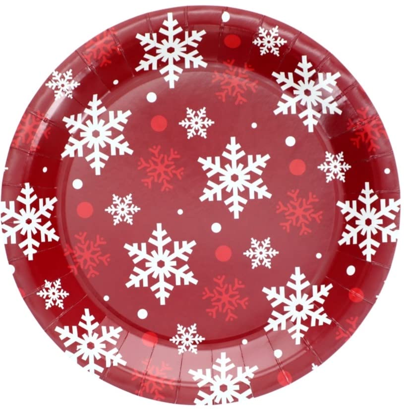 Greenbrier InternationalChristmas House Snowflake Paper Plates