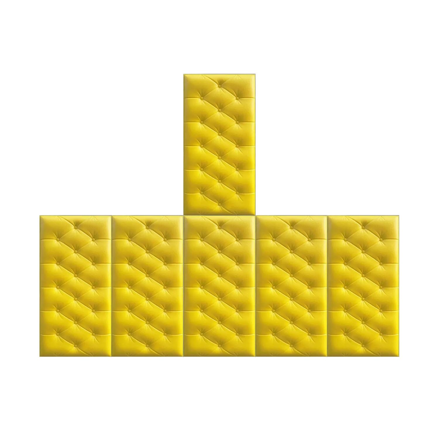 Panneaux 3D rembourrés anti-collision enfant : lot de 6 stickers muraux de protection jaunes