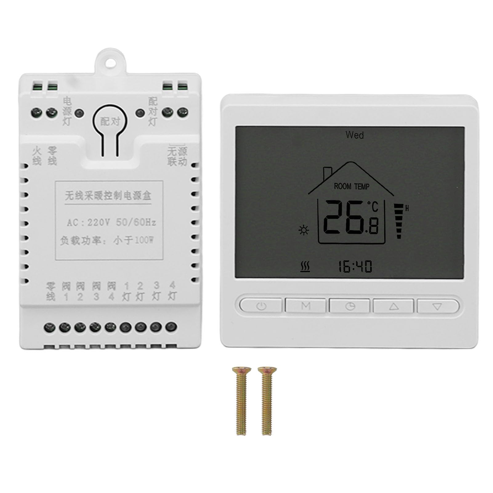 Termostato Digital, Control Preciso de Temperatura, para Aire Acondicionado y Calefacción por Suelo Radiante, Uso Doméstico, Material ABS, 1 Unidad