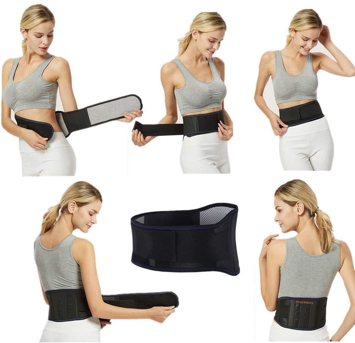 Ceinture Lombaire Réglables Ceinture De Soutien Lombaire Protection Auto-chauffante Travail Universel(Grey,XL)