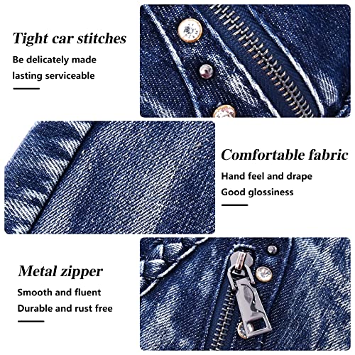 Image of Designer Denim Handbags for Women Hobo Tote Bag Crossbody Denim Purses Blue Jean Shoulder Bag