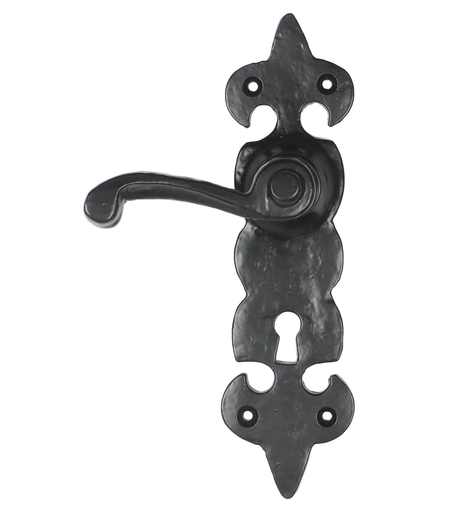 Two Moustaches 8 Inches Black Wrought Iron Door Lever Handle with Keyhole, Standard, Black, Pack of 2 (B0CTTPTN4G) Amazon Price History, Amazon Price Tracker