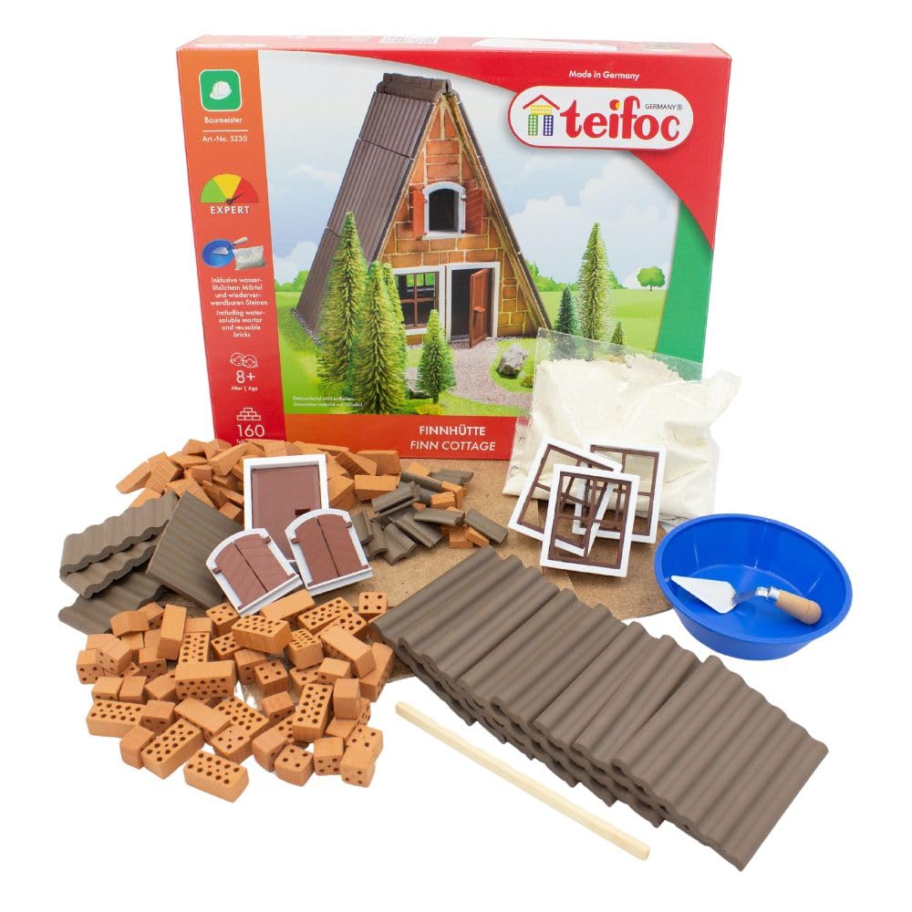 teifoc 5230 - Juego de construcción de piedra, 160 componentes, kit creativo de construcción de materiales naturales, kit de construcción para niños a partir de 8 años y adultos