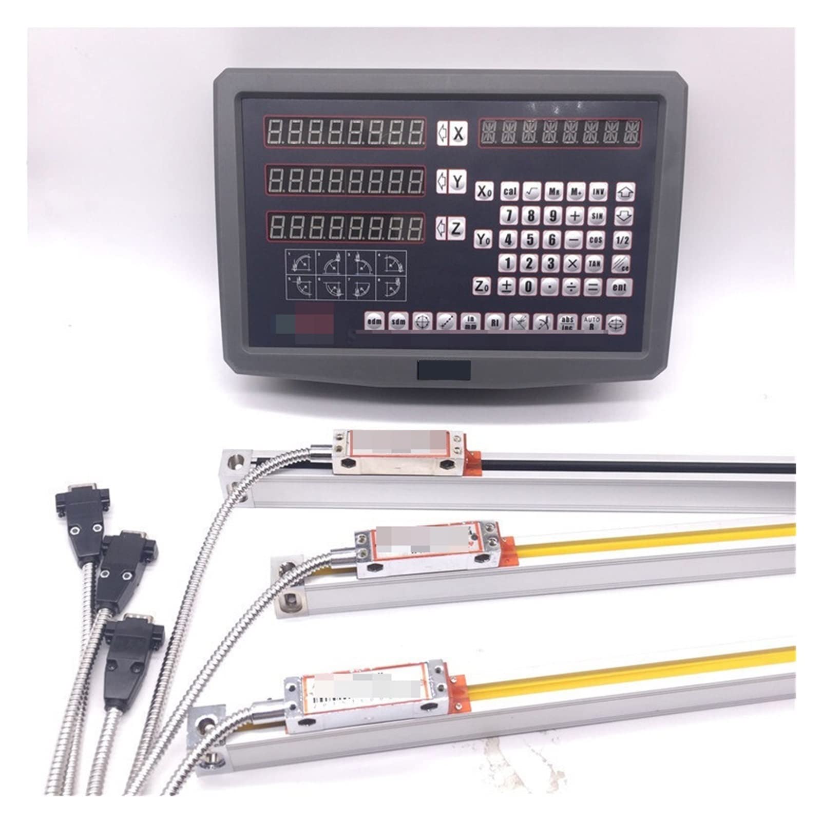 DISIROU Linear Scale Encoder, GCS900-3DB Milling Drill Lathe Machine 3 Axis Digital Readout and 0.005mm Digital Optical Linear Scale for Lathe Milling