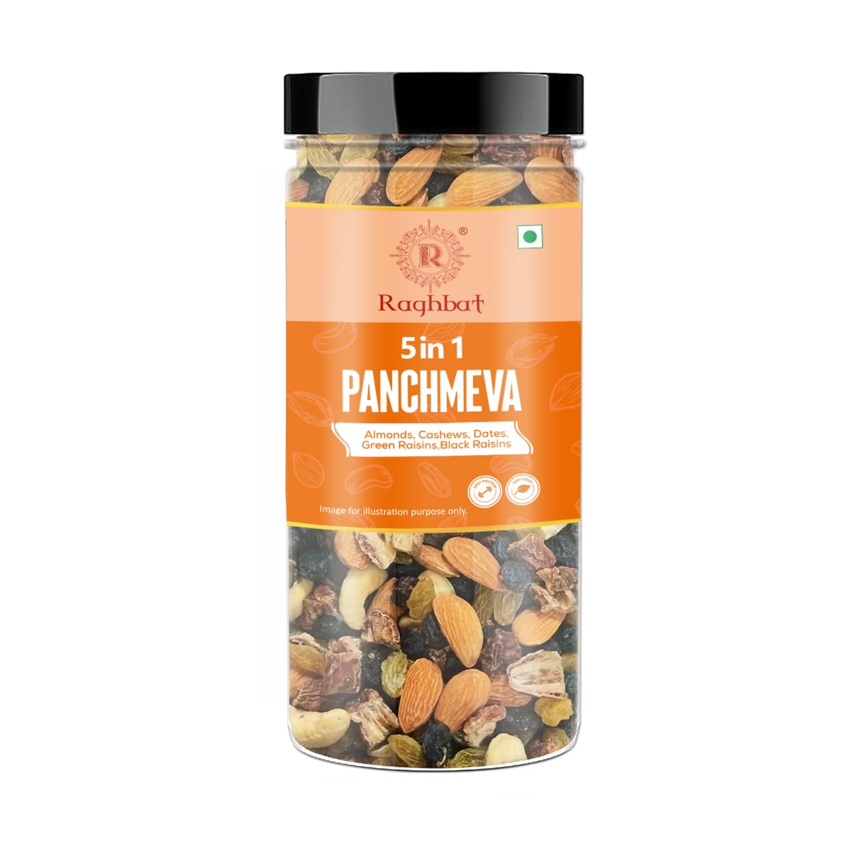 Raghbat Panchmeva 250g I Healthy Trail Mix | Mixed Nuts Healthy Snacks | Almonds Cashews,Green & Black Raisins, Dates | Dry Fruits | Ready to Eat (B0CTXCXNVM) Amazon Price History, Amazon Price Tracker