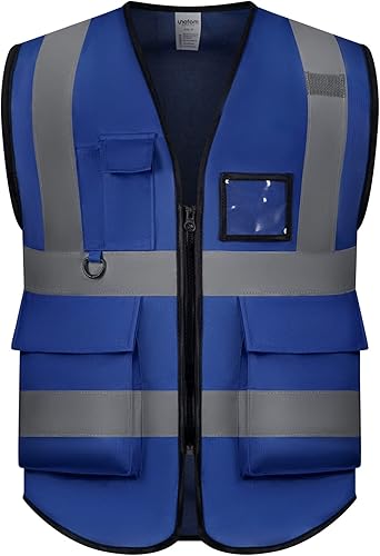 UNATOM Chaleco de seguridad de alta visibilidad con tiras reflectantes cumple con el estándar ANSIISEA