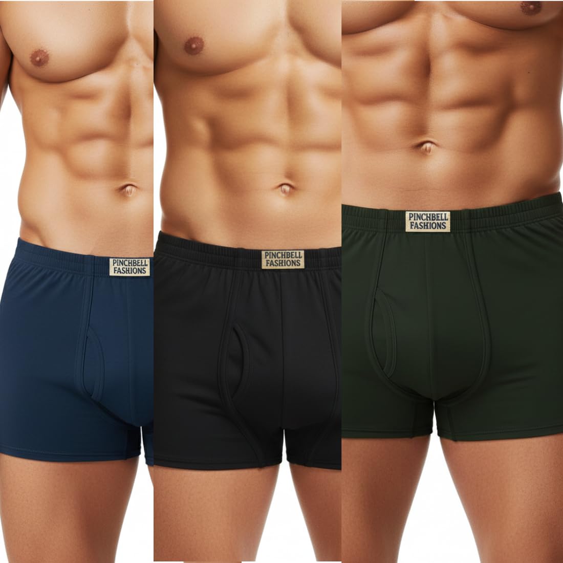 Pinchbell Fashions Men's Pure Cotton Solid,Breathable Trunks,Underwear (Pack of 3)-picture-48