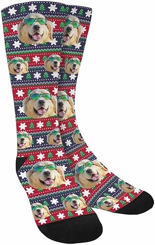 Miniatura 1 de Artsadd Calcetines personalizados para hombres y mujeres, amantes de los perros y gatos, calcetines con fotos personalizados, regalos