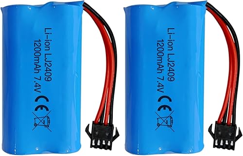 Miniatura 7 de Fytoo Accesorios 2 unids 7.4 V 1200 mAh SM-4P Plug Batería para EC08 Control Remoto Barco Batería de repuesto Modelo de barco Modelo de coche
