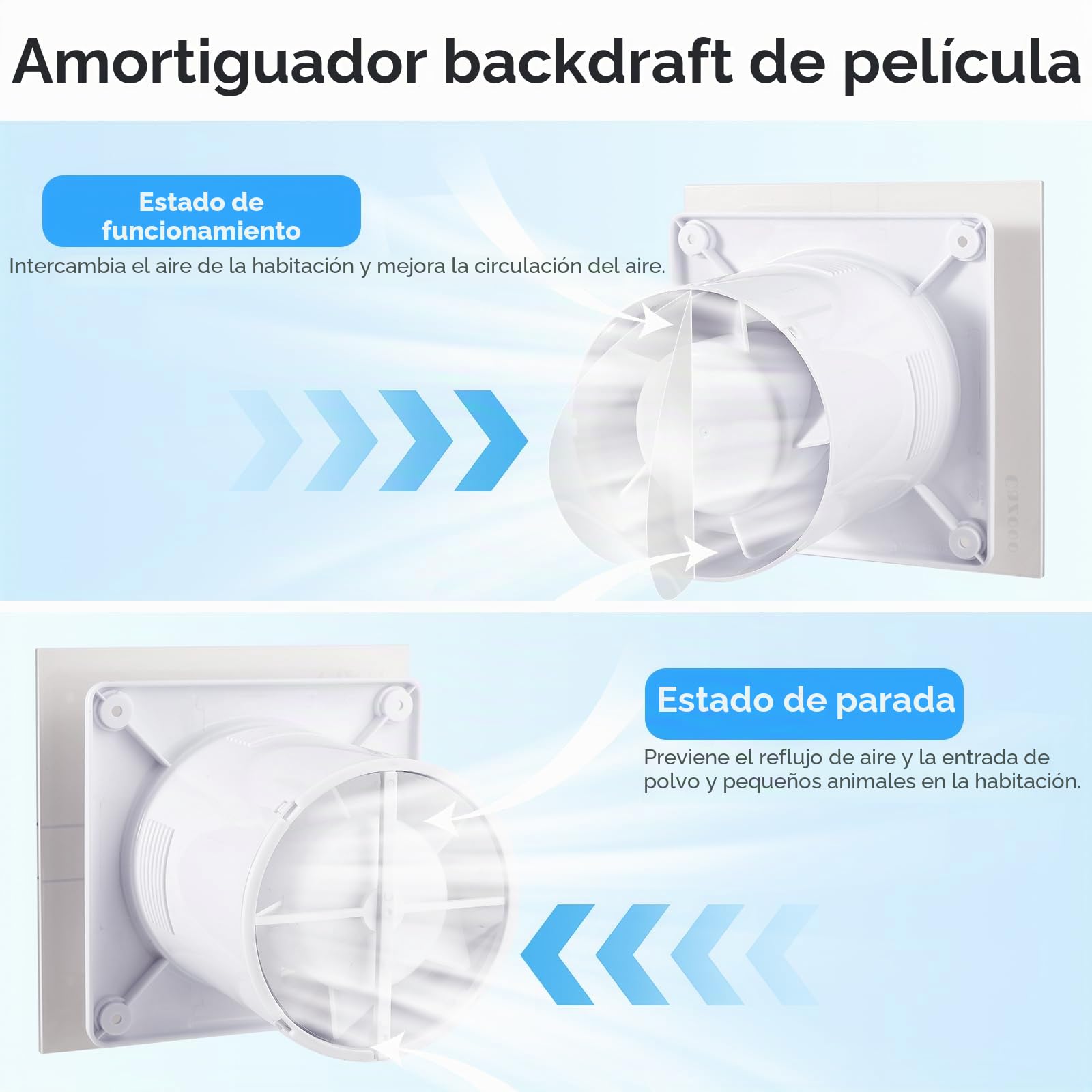 Ventilador extractor de baño silencioso de cristal beige de 100 mm, con solapa de reflujo, extractor de ventana de pared para ducha, cocina, inodoro, ático, 115 m³/h, 10 W, 31 dB, IPX2