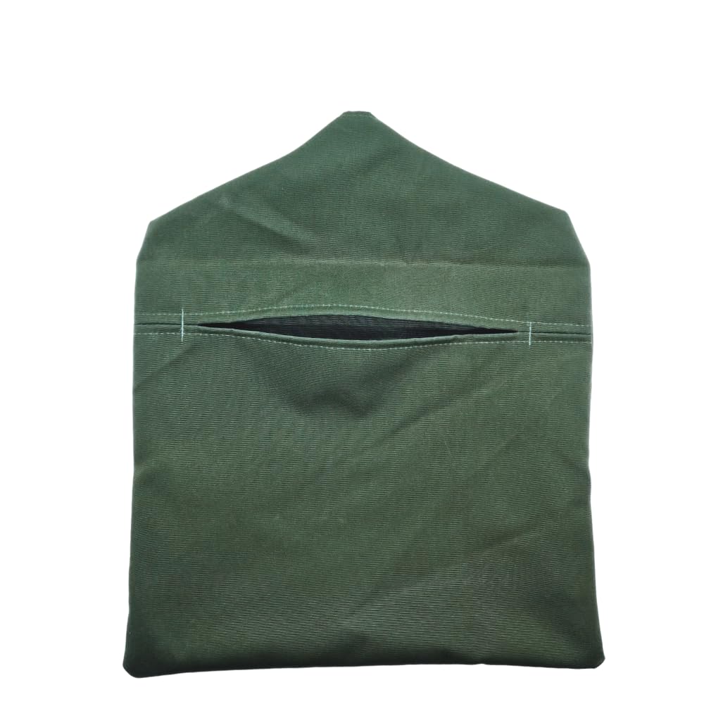 Jolee... Fabrics Water Repellent Peg Bag for Washing Line with Hanger, Outdoor Fabric Iron Peg Bag for Water Resistance and Durability (Plain Green)