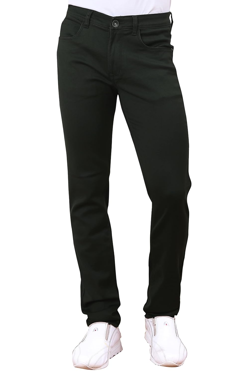 Silky Stretchable Denim Mid Rise Relaxed Fit Full Length Jeans for Men