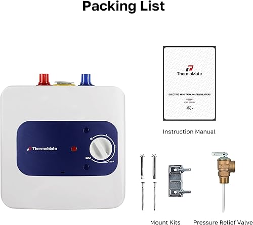 Miniatura 8 de thermomate Mini Tank Electric Water Heater ES150 1.3 Gallons Point of Use Water Heater for Instant Hot Water Under Kitchen Sink 120V 1440W