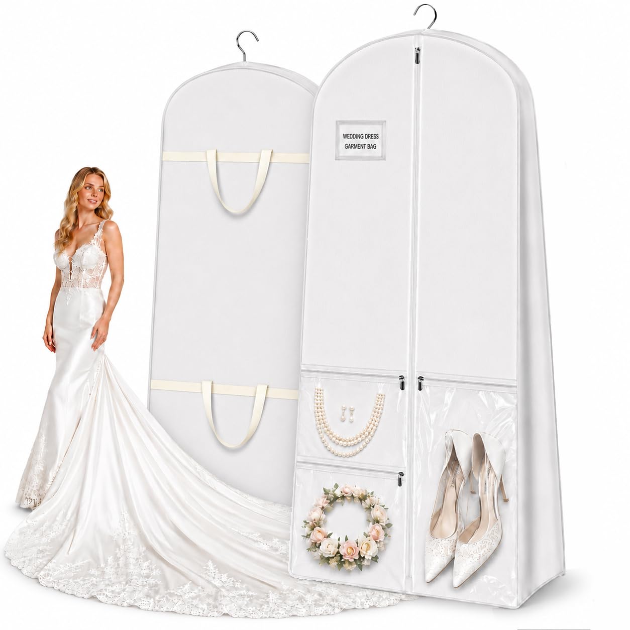 Amazon.com | Wsaeig Wedding Dress Garment Bag, Portable 72 Inch