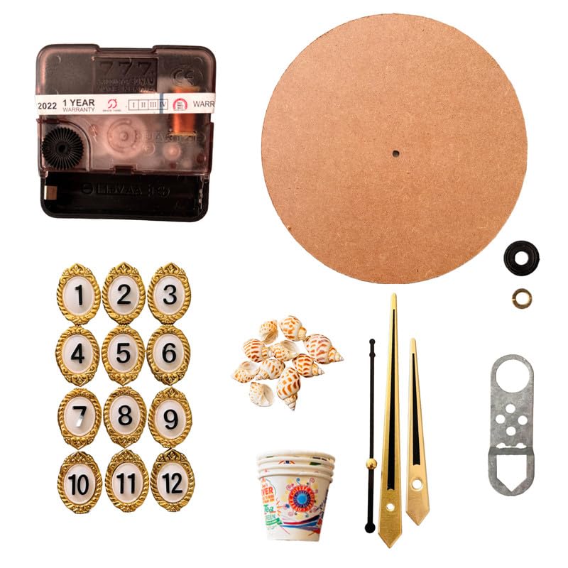 LkbHub DIY Resin Art Clock Making Kit 12" Round MDF Sheet, Pigments, Clock Machine,Numbers,Kante and More