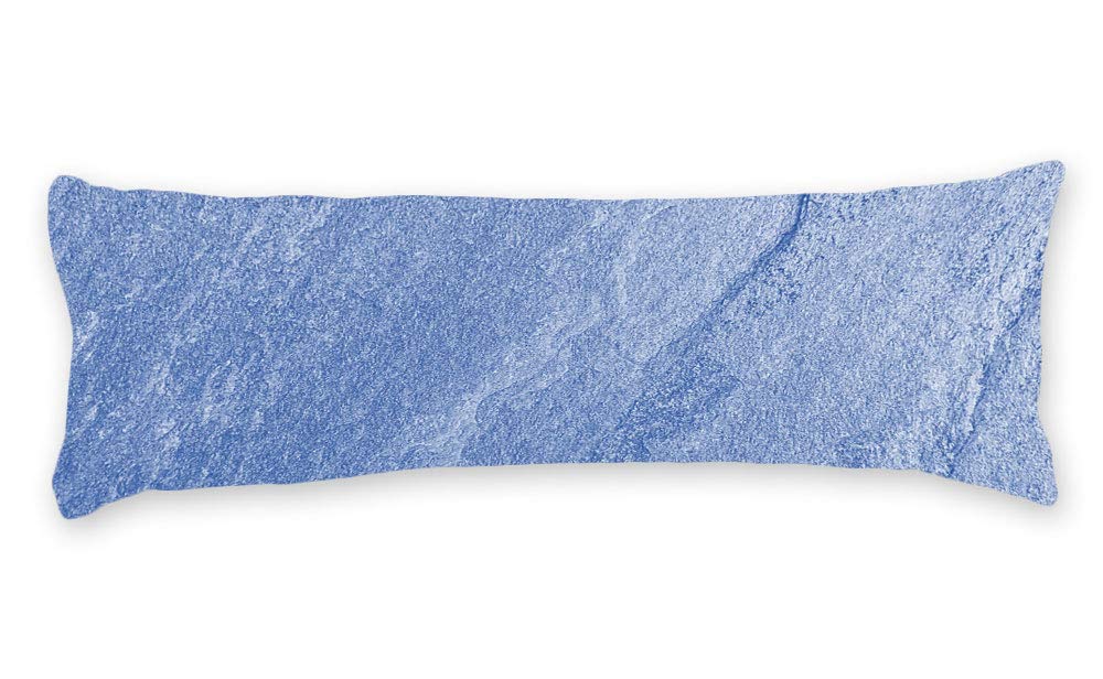 AILOVYO Blue Stone Grain Silky Shiny Satin Long Body Pillow Cover Case Home Decor 20x54 Inch