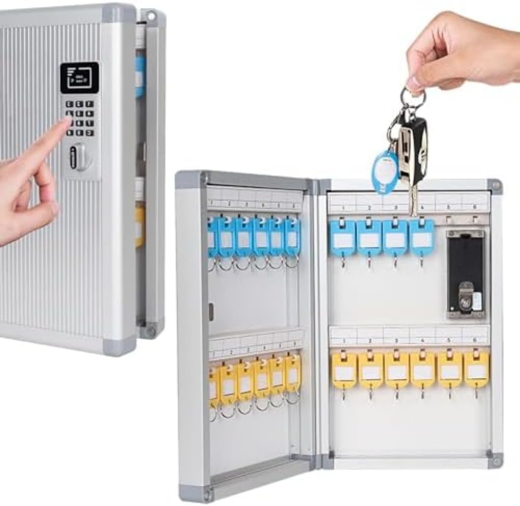Amazon.co.jp: キーボックス 壁掛式 ボックス 24-120本吊 パスワード