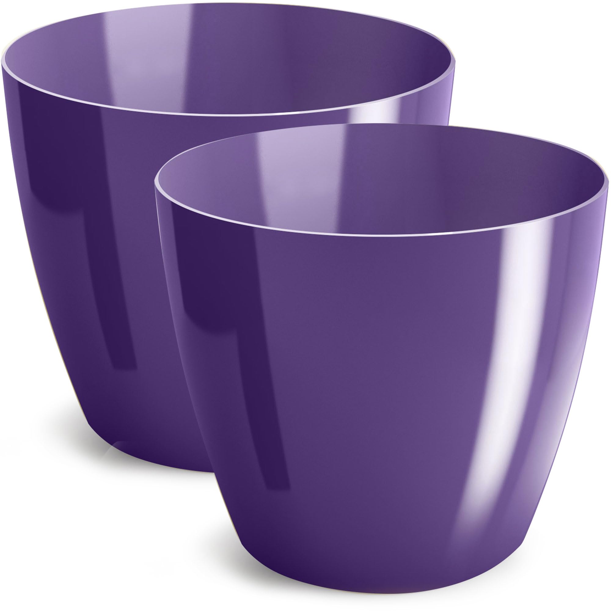 PECZEKO Macetas Brillantes Macetas Decorativas Hierbas Macetas Redondas de plástico duraderas y Ligeras para salón, Comedor, Cocina, terraza, balcón Juego de 2 Piezas (púrpura, diámetro 10 cm) — view 17