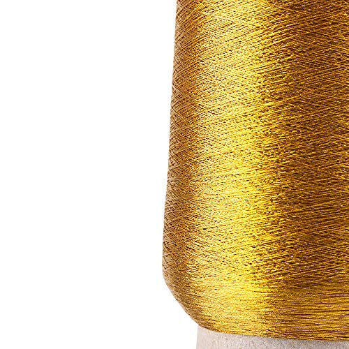 2 Pack Gold & Silver Embroidery Thread Sewing Machine Thread, Cross-Stitch Thread Line Textile Metallic Yarn Woven Line for Embroidery and Decorative Sewing, 3000M/3280 Yards Per Spool - Thumbnail 3
