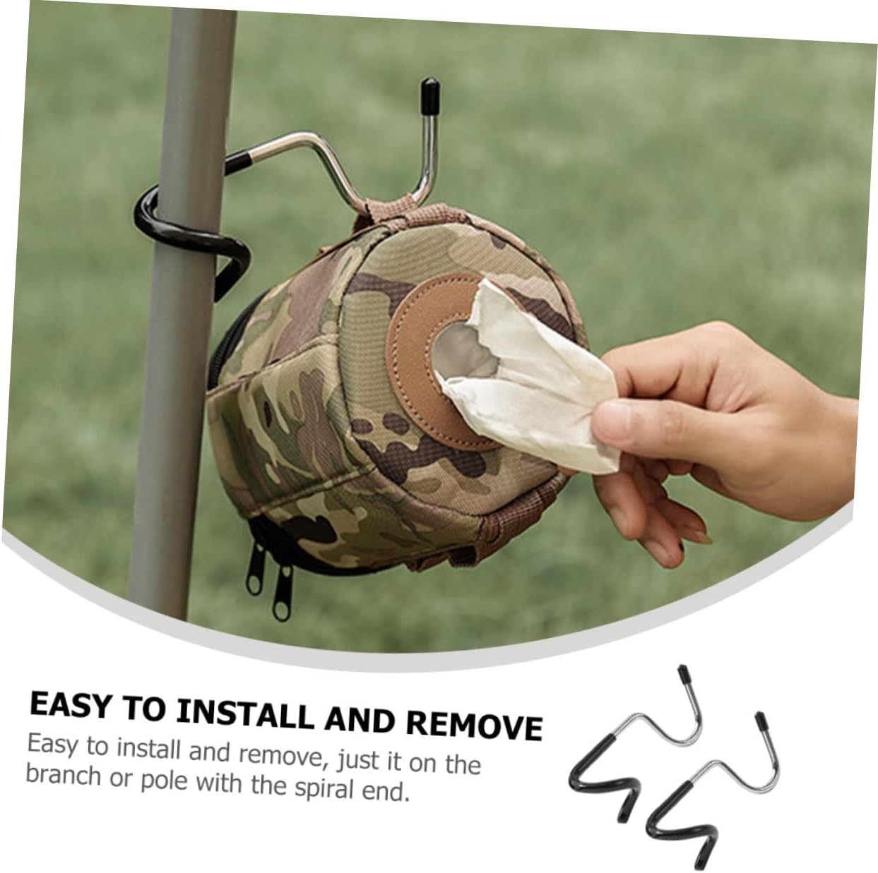GARVALON 2pcs Non-Slip Versatile Lamp Hooks for Outdoor Camping Tent Light Accessories for Hanging Lanterns and Gear