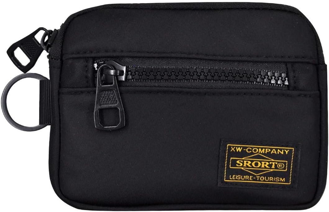 Grandios GD-RINGPCH Mini Pouch, Accessory Holder, Key Ring, Small, Stylish, Water Repellent, Outdoor, Black