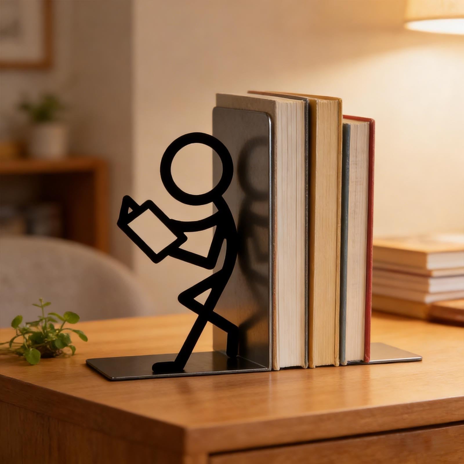 Buchstützen aus Metall, dekorative Buchstützen für Büro, Schule, Bibliothek & Schlafzimmer, einzigartige Geschenke für Leser, Buchliebhaber, Bücherregal-Zubehör, stilvolles Stützpaar