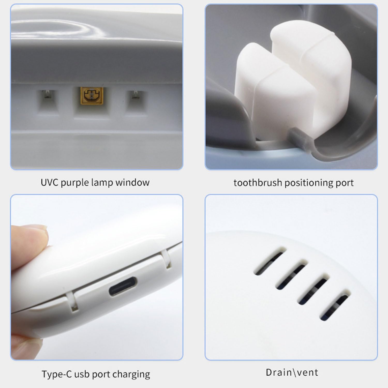 Boîte de désinfection de brosse à dents électrique portable et de séchage intelligent, UVC, appareil de désinfection à fixation murale, convient pour les voyages en plein air, les dortoirs