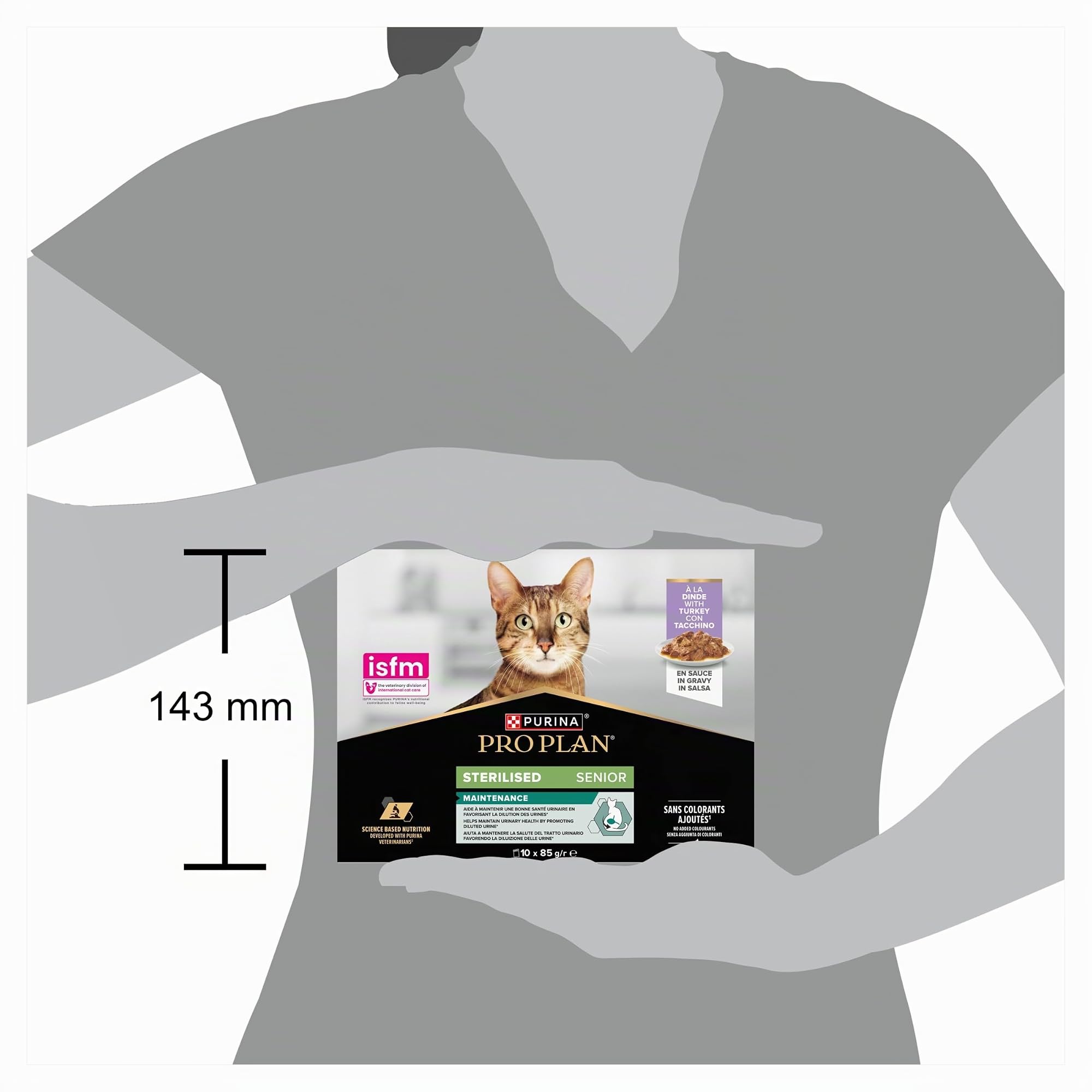 Purina Pro Plan Sterilised 7+, pâtée en Sauce pour Chat Senior Dinde, 4x85 g