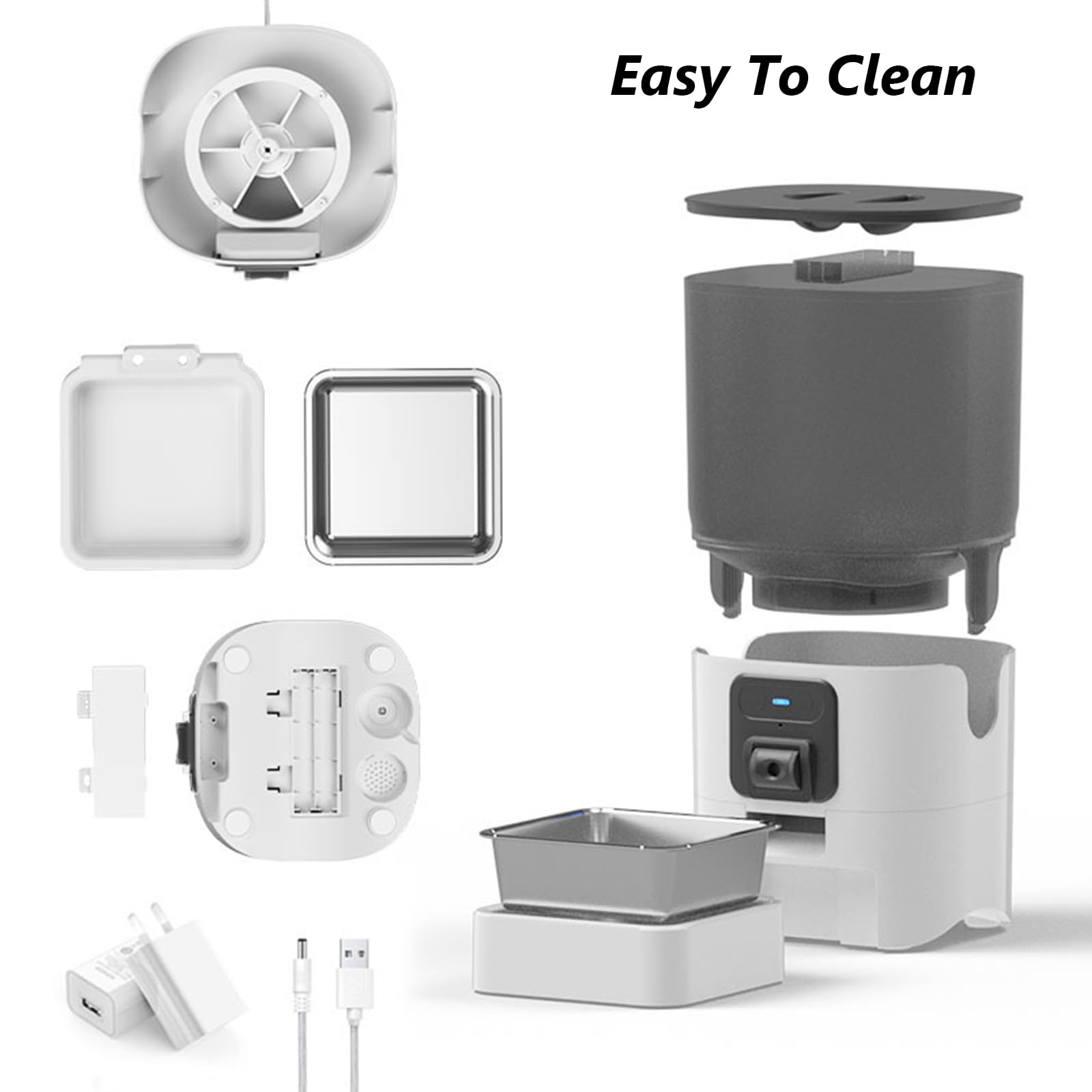 Distributeur Automatique De Nourriture 6L avec Contrôle App, Caméra 480P Dispenser Cibo Gatti con Timer Programmabile Distributore Crocchette Gatto con Ciotola in Acciaio Inox