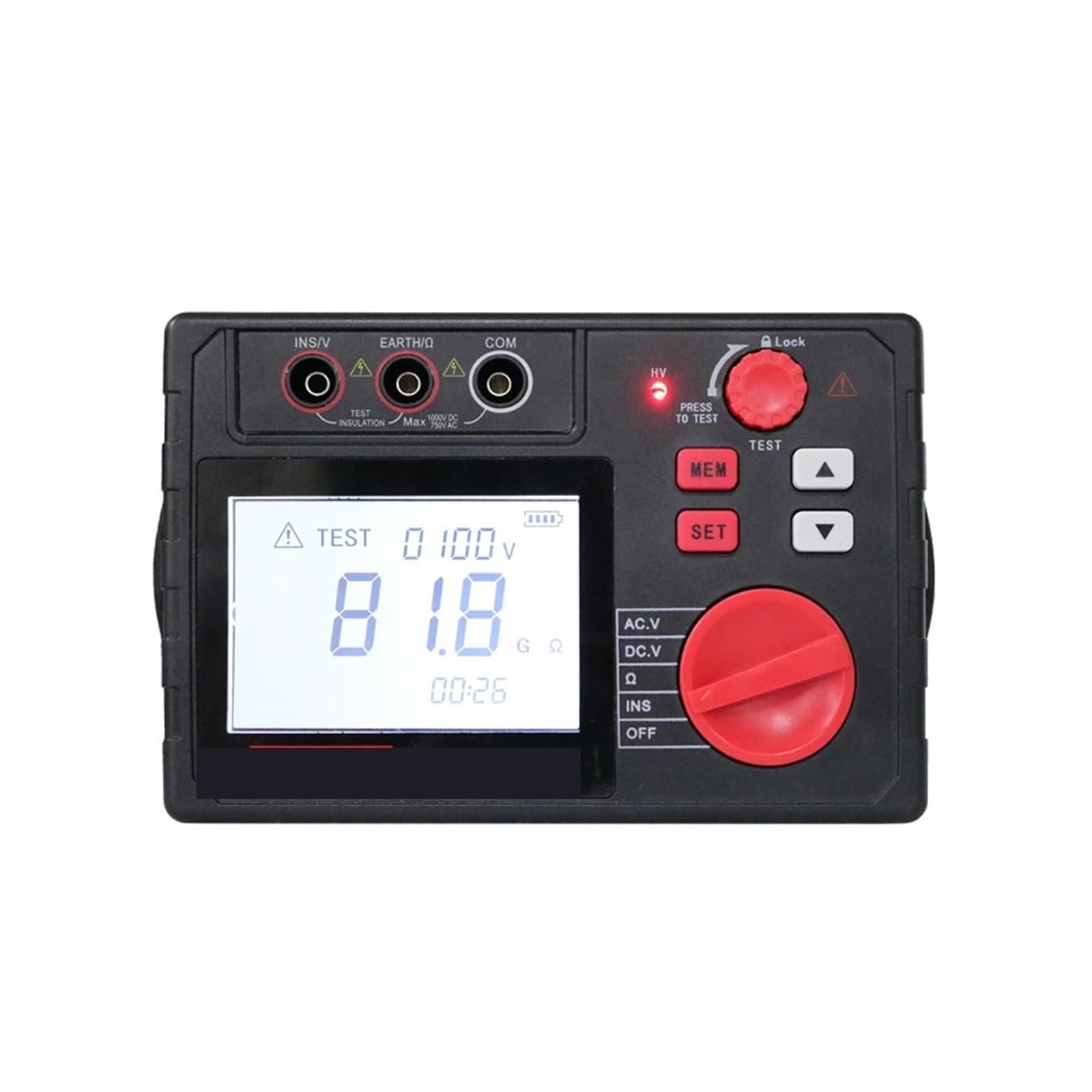 Medidores de Resistencia, Comprobador de resistencia aislamiento, 10 G ohmios, 1000 V, YTE2160, 100, 2500, YTE2161, medición voltaje CC/AV, prueba DAR PI(100G ohm YTE2161)