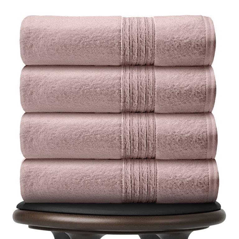 GC GAVENO CAVAILIA Hand Towels 4Pack | Hand Towels For Bathroom Set of 4 (50 x 80 Cm) | Fast Dry & Highly Absorbent Egyptian Cotton Towel | 450 GSM Hand Towel Spa Hotel Gym Towels Set, Blush Pink