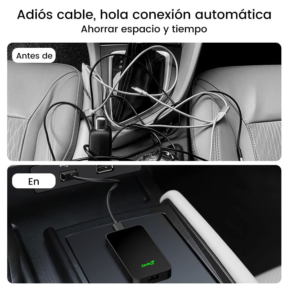 CarlinKit 5.0 Wireless CarPlay/Android Auto 2Air Adaptador ，Convierte CarPlay&Android Auto por Cable a inalámbrico，Soporta actualización OTA