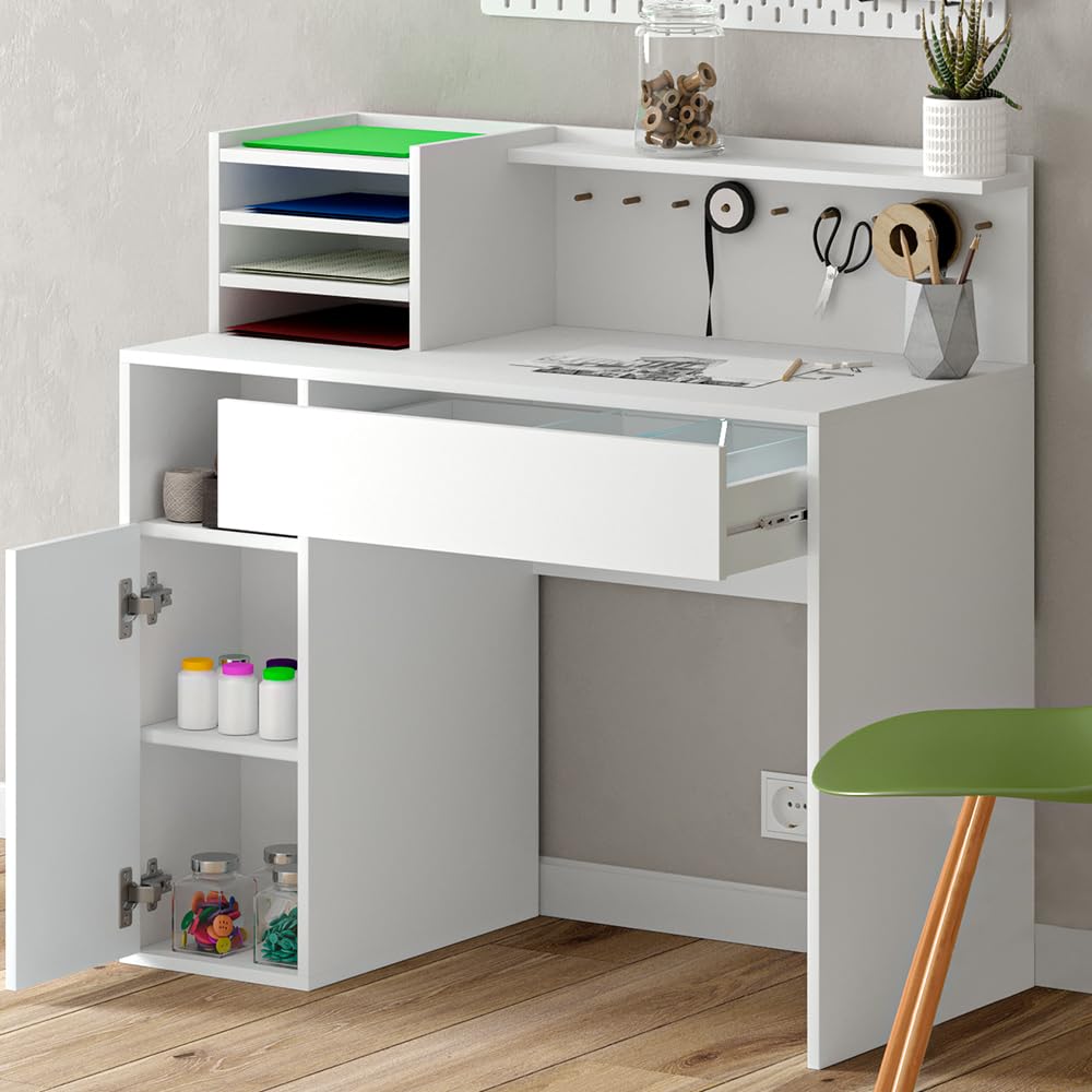 Vicco Scrivania, Bianco, 100 x 50 cm