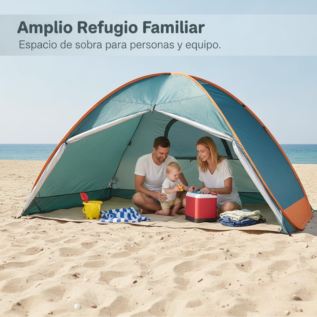 Tienda Playa Automática Protección Sol, Poliéster - Metal - resguardo Solar - Montaje Estructura - para la para, Style to 2