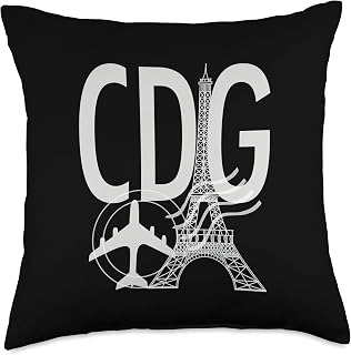 CDG Airport Code Baggage Luggage TAG Paris France Europe Throw Pillow