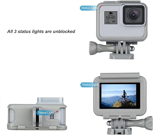 Miniatura 5 de Carcasa de montaje en bastidor para GoPro HERO7 Blanco Negro Oscuridad Blanco PlataHERO65(2018) Función de cámara de acción Agujero Reserva