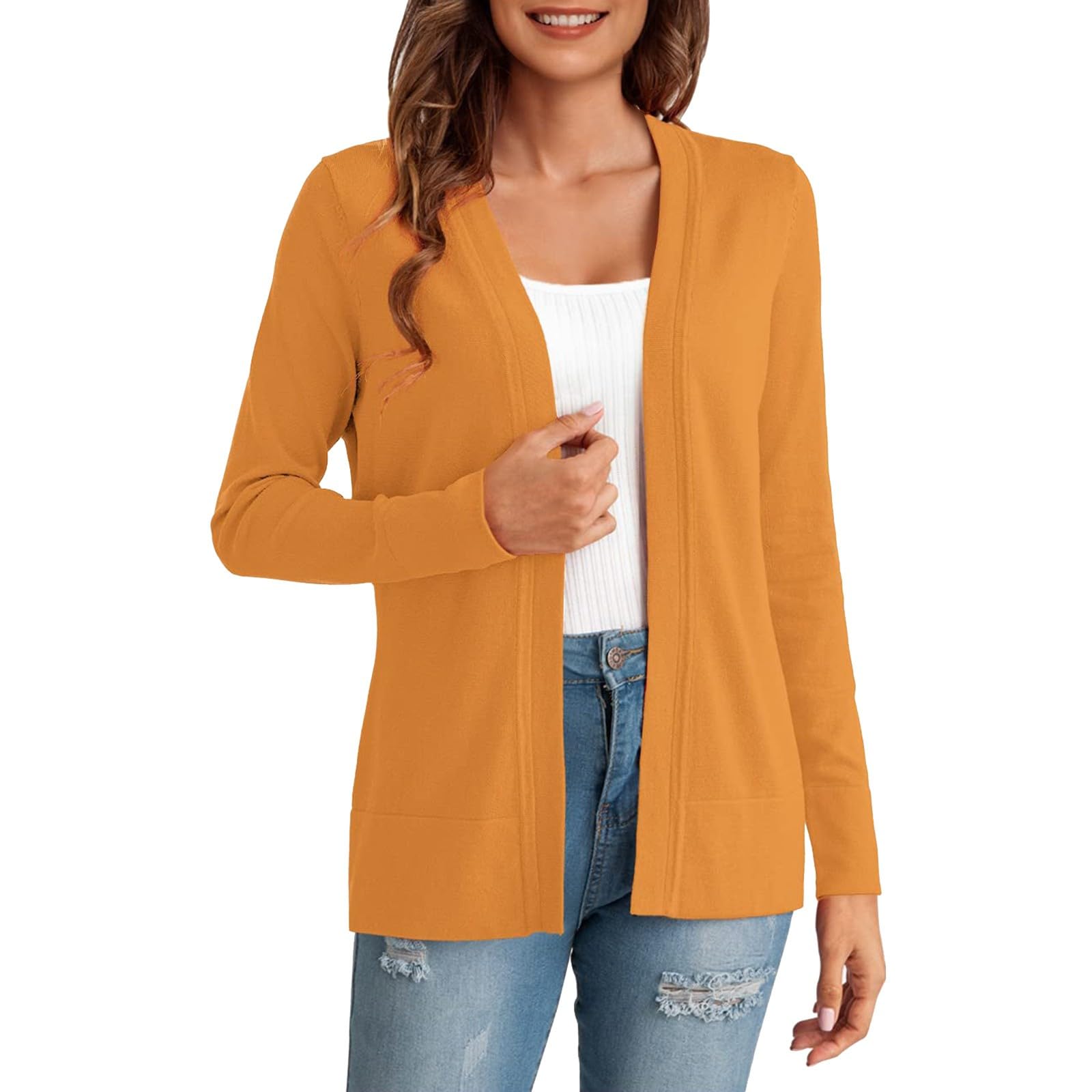 Generisch Cardigan corto da donna, elegante, a maniche lunghe, oversize