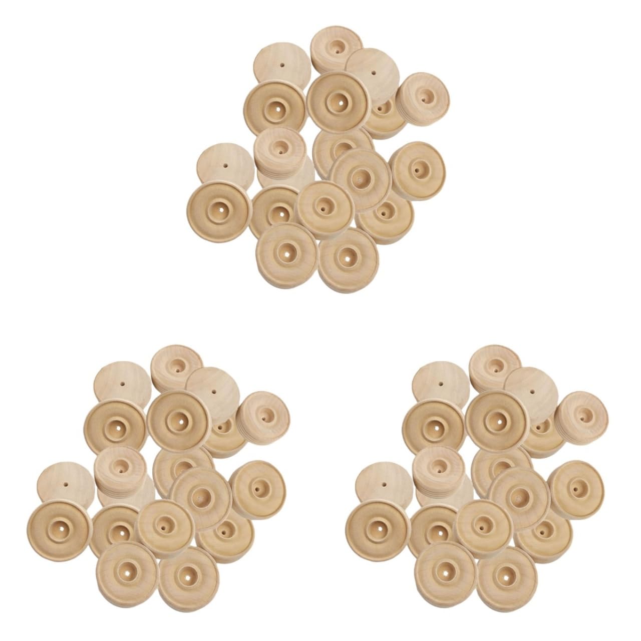 Amazon.co.jp: EXCEART 90個 木製車輪 木のおもちゃの車輪 木製