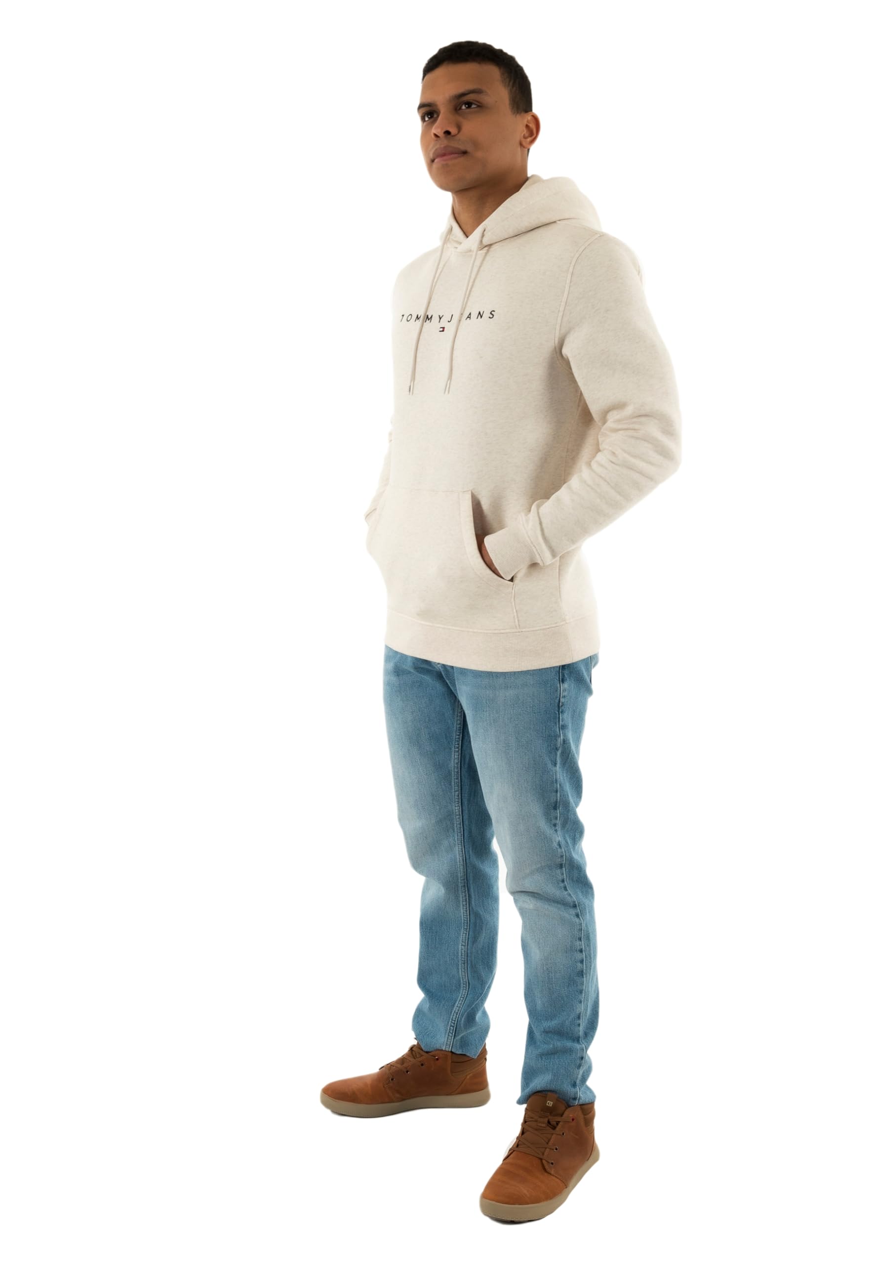 Tommy Hilfiger Men's Beige Hoodies,, Cotton Jumper Hoodie 2XL