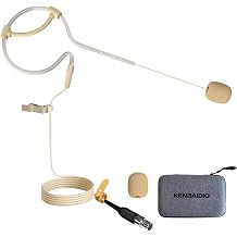 Earhook Headset Microphone, Single Portable Omnidirectional Wired Headworn Condenser Mic for Shure Wireless System Bodypack Transmitter, Stage Performers, Lecturers, Mini XLR 4 Pin TA4F Plug