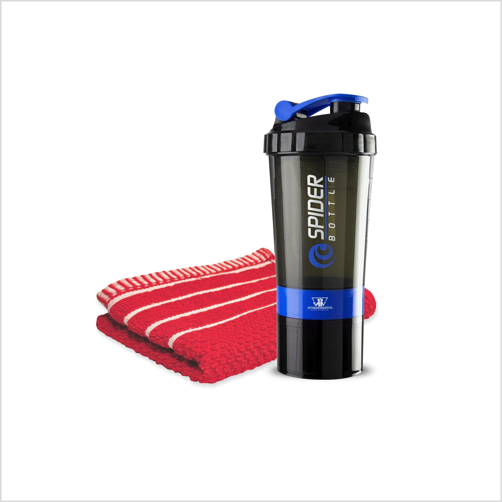 FITNESSPANTHY Gym Accessories Combo Set Of 500 ml Gym Shaker Bottle with Super Soft Hand Towel (55 X 35 CM) for Men & Women home Gym Workout (B0CZ45C2R3) Amazon Price History, Amazon Price Tracker