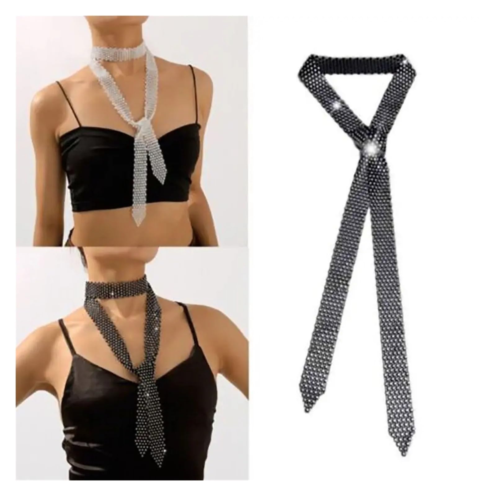 Glitzer Strass-Krawatte Bling Strass-Krawatte, Uniform-Krawatte