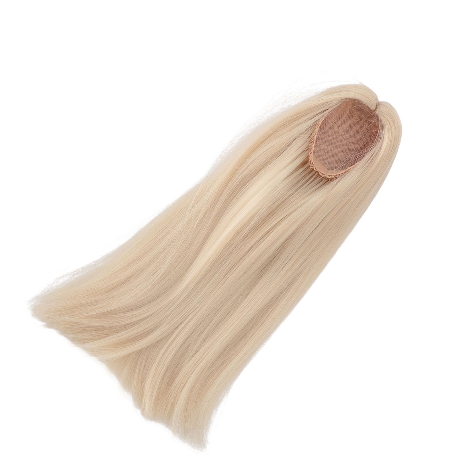 BusoTh Long Straight Doll Wig, Simulation Professional Middle Part Soft Doll Wig Hand Crafted for Doll Making (Milky Gold)