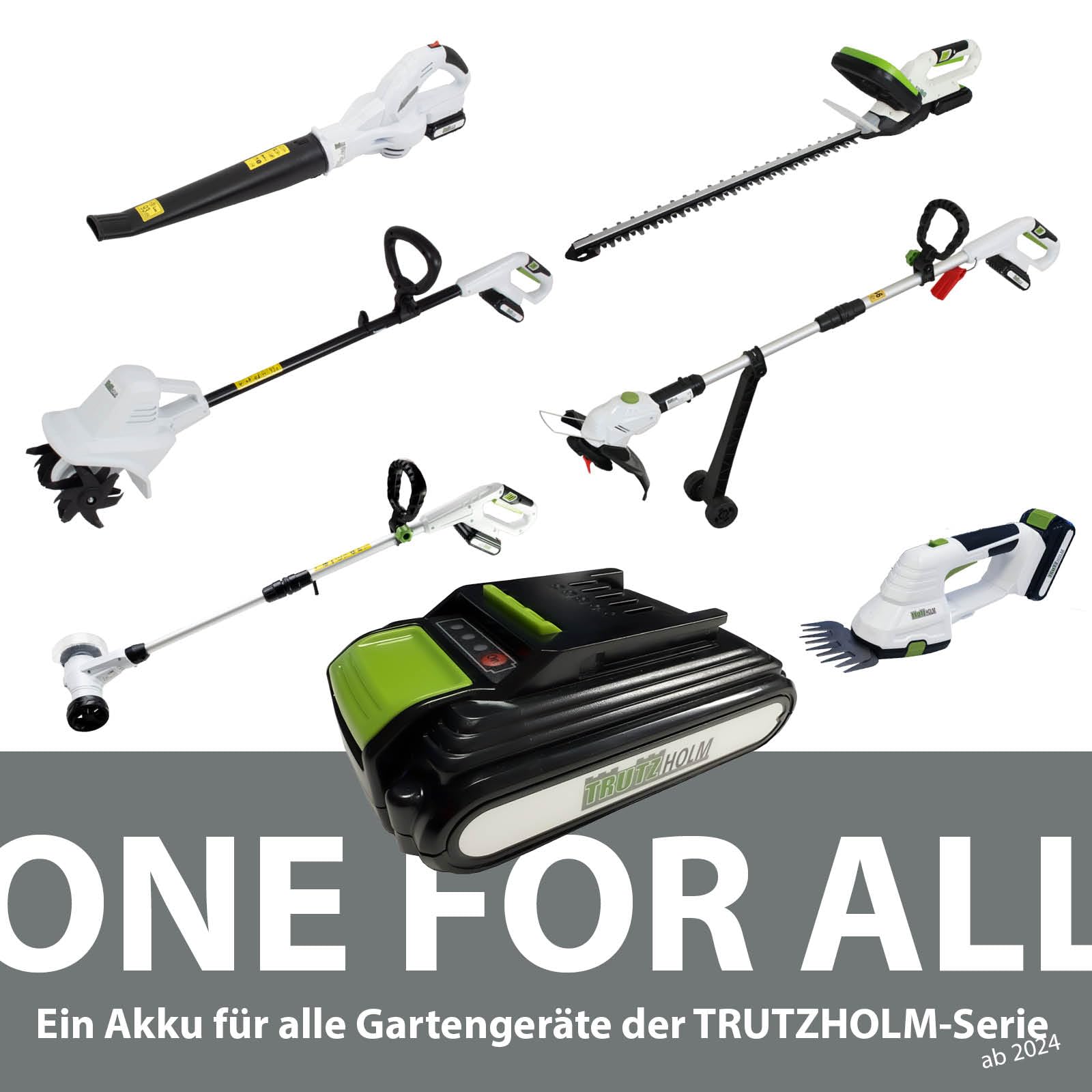 TRUTZHOLM Akku Heckenschere 20V/2,0Ah mit Akku und Schnellladegerät, 52cm Schnittlänge, 65mm Schnittbreite, 10mm Aststärke, drehbarer Griff 180°, Messeranstoßschutz, 40min Laufzeit, 2,5kg leicht