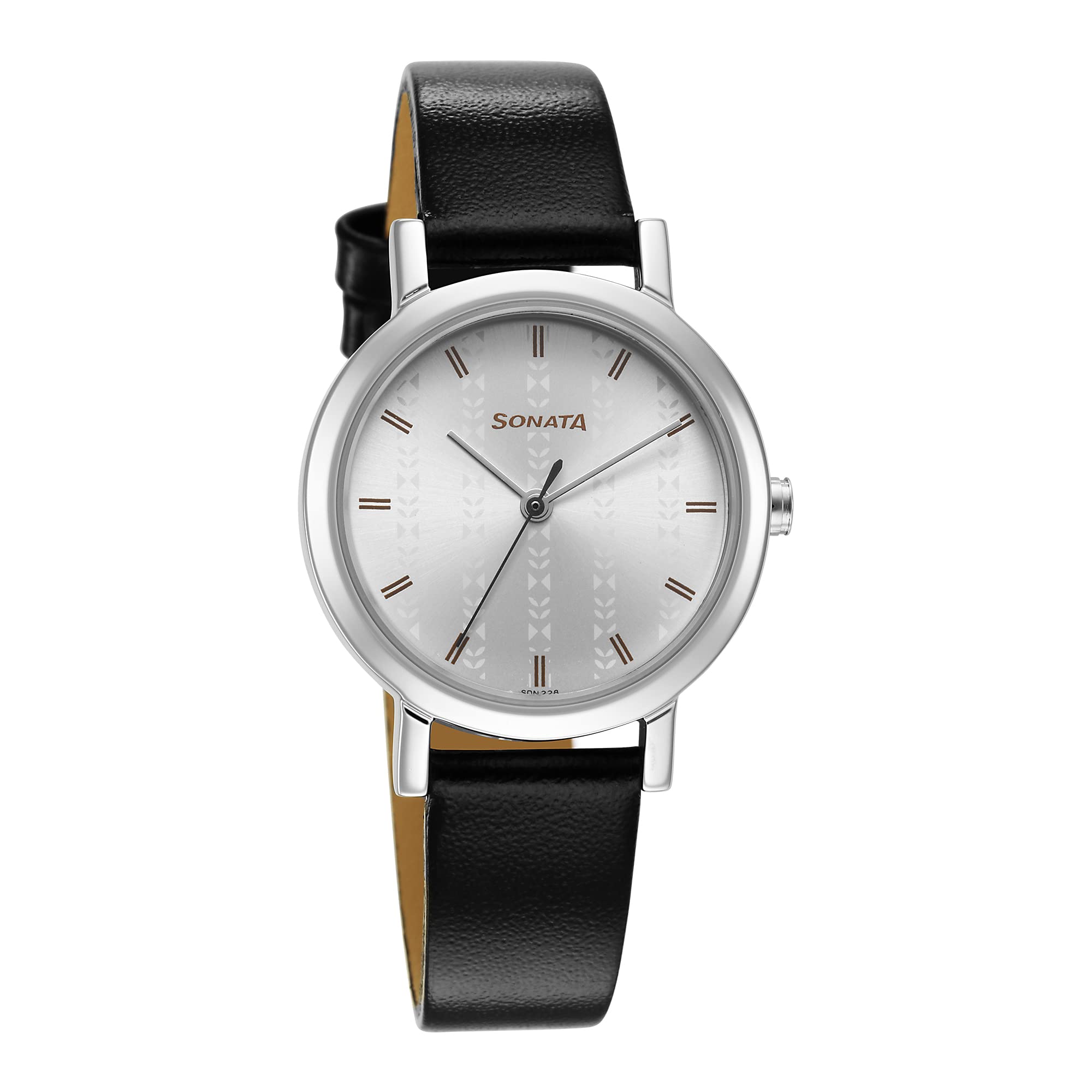 Sonata Ladies Essentials Silver Dial Leather Strap Watch for Women-NS8174SL01 (B0BLH2T82T) Amazon Price History, Amazon Price Tracker