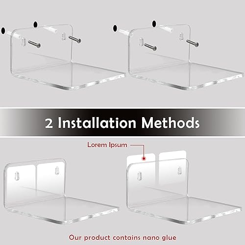 Miniatura 5 de Estante pequeño de acrílico, mini estante flotante de pared, estante de almacenamiento montado en la pared, para figuras pop, plantas, fotos de