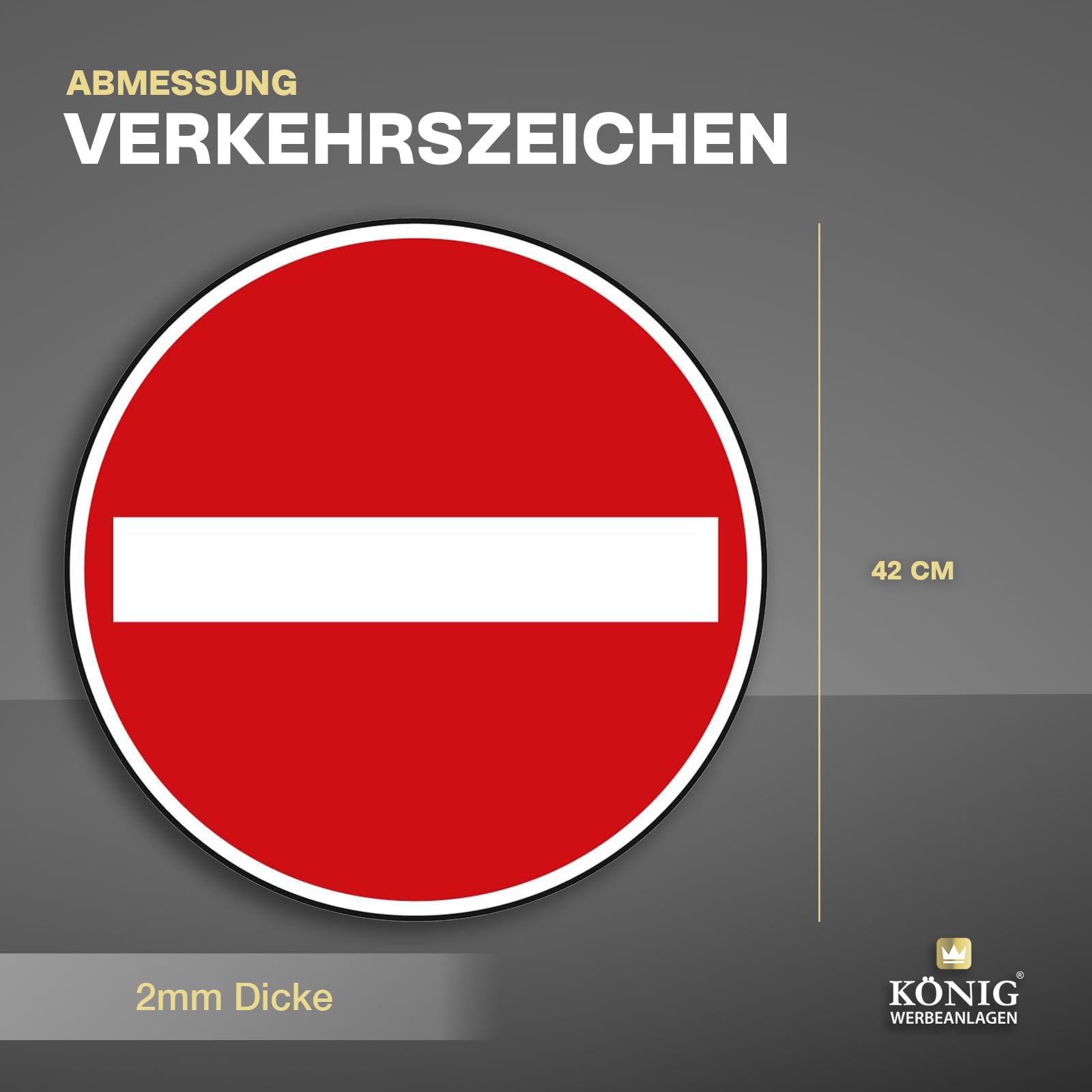 Dreifke® - Cartello stradale con divieto di ingresso n. 267, Ø 420 mm, alluminio, 2 mm, RA1, conforme al codice della strada tedesco, certificazione qualità RAL