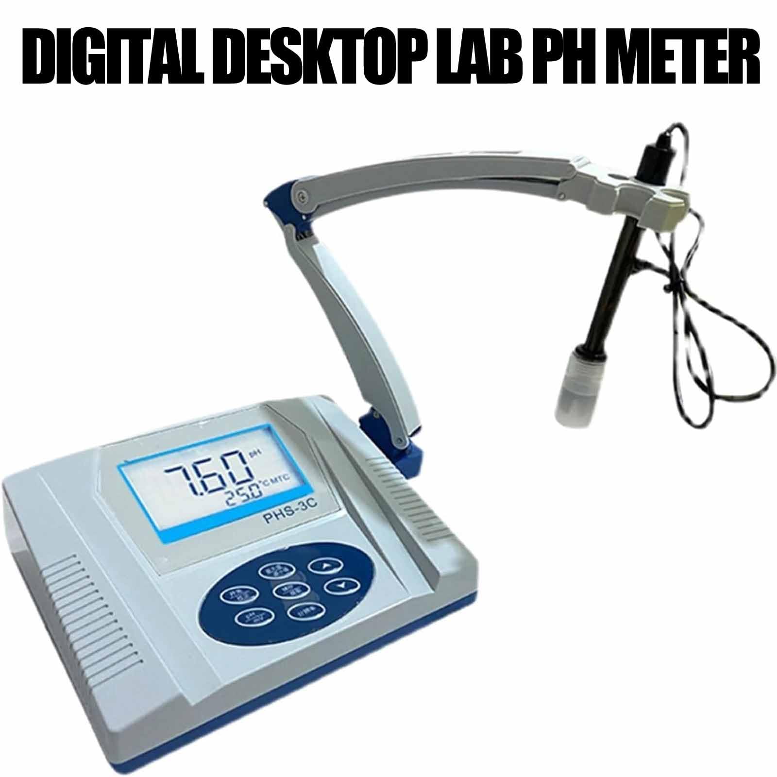 ERICAT pHmetro Digitale da banco per Laboratorio, pHmetro Digitale da Laboratorio ad Alta precisione, intervallo di PH: 0-14,00 PH e risoluzione: 0,1/0,01 PH, Pressione Media: ±1999 mV
