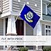 Anley Fly Breeze 3x5 Foot US Navy Flag - Vivid Color and Fade proof - Canvas Header and Double Stitched - United States Naval Military Polyester Flags with Brass Grommets 3 X 5 Ft